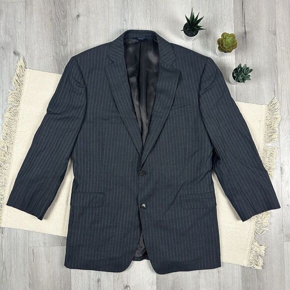 Brooks Brothers Regent Fit 42R Sport Coat Tollegno 1900 Gray Stripe Blazer Wool